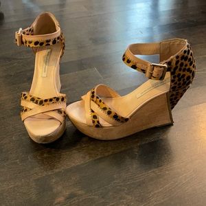 Diane von Furstenburg Cheetah print wedges
